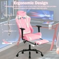 thumbnail image 6 of NiamVelo Gaming Chair with Footrest, Racing Style Gamer Chair for Adults&Teen, High Back Reclining Game Chair with Headrest and Lumbar Support, Computer Chair Desk Chair 250lb Capacity （Pink）, 6 of 7