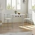 thumbnail image 4 of RTYJGD 3-Piece Dining Table Set, Breakfast Bistro Table Set for 2, Small Kitchen and Table Chairs Set of 2 with Metal Frame and Storage Rack for Small Space/Apartment/Dorm Room, White, 4 of 13