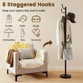 thumbnail image 6 of Costway Metal Coat Rack Hat Hanger Hooks Hall Entryway For Jacket Umbrella Tree Stand, 6 of 10