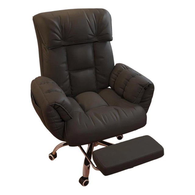 Tnarru Fauteuil Inclinable Pivotant Chaise de Bureau Exécutive Chaise d'Ordinateur Ergonomique Dossier Réglable Dossier Haut Chaise de Jeu Repose-Pieds Rétractable Rembourrage en PU 360 Degrés Silencieux Noir