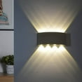thumbnail image 1 of Laklulu Apliques LED para Interiores - Lámpara de Pared Impermeable Moderna de 8 W Aplique de Pared Decoración Aplique de Pared Blanco de Aluminio para Sala de Estar Dormitorio Pasillo - Negro, 1 of 5