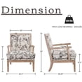 thumbnail image 2 of Dayalane Farmhouse Floral Accent Chair, Linen Upholstered Reading Chair with Removable Cushion for Bedroom, Solid Wood Frame Lounge Armchair for Living Room Reception Room, Floral Pattern, 2 of 11