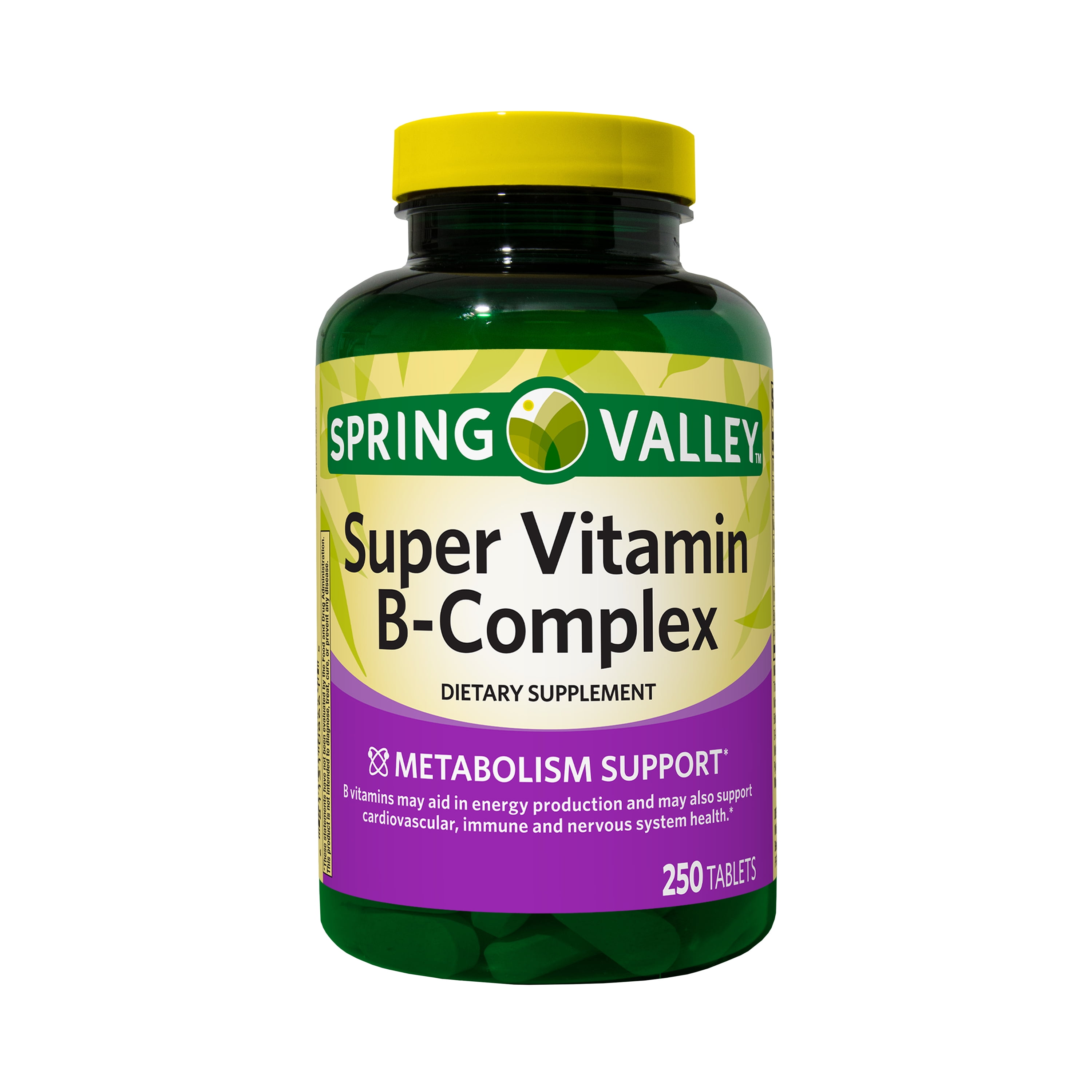Spring Valley Super Vitamin B-Complex Tablets Dietary Supplement, 250 Count