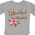 thumbnail image 4 of Inktastic Thankful and Blessed Inspirational Saying with Pink Flowers Boys or Girls Long Sleeve Baby Bodysuit, 4 of 5