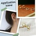 thumbnail image 5 of 10Pairs Ion Plating(IP) 304 Stainless Steel Hoop Earrings Manual Polished Huggie Earrings Real 18K Gold Plated 12 Gauge 14x2mm Pin: 1mm Inner Diameter: 10mm, 5 of 9