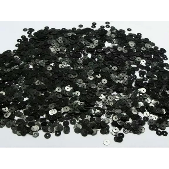 U8MO 8000 5mm Flat Round loose sequins Paillettes sewing Wedding craft -Black