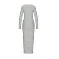 thumbnail image 5 of BangWanChi Formal Dresses for Women Sexy Dresses for Women Work Dresses for Women Fashion Women Spring Sexy Casual Round-Neck Solid Long Leeve Dress, 5 of 6