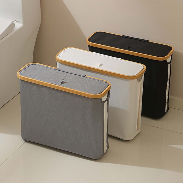 Recipiente plegable de gran capacidad para almacenamiento de papel higiénico para organización en el baño - Portarollos de tela con capacidad de varios rollos
