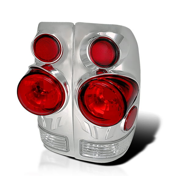 Spec-D Tuning Chrome Tail Lights Lamps Compatible with 1997-2003 Ford F-150, 1997-1999 Ford F-250 Light Duty, 1999-2004 Ford F-250/F-350 Super Duty, Left Right Pair Assembly