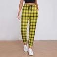 thumbnail image 2 of Women's Sweatpants, Yellow Checkered Plaid Baggy Sweatpants Joggers for Women, Fall Outfits for Women 2024 Lounge Yoga Athletic Workout Pants with Pockets, 2 of 7