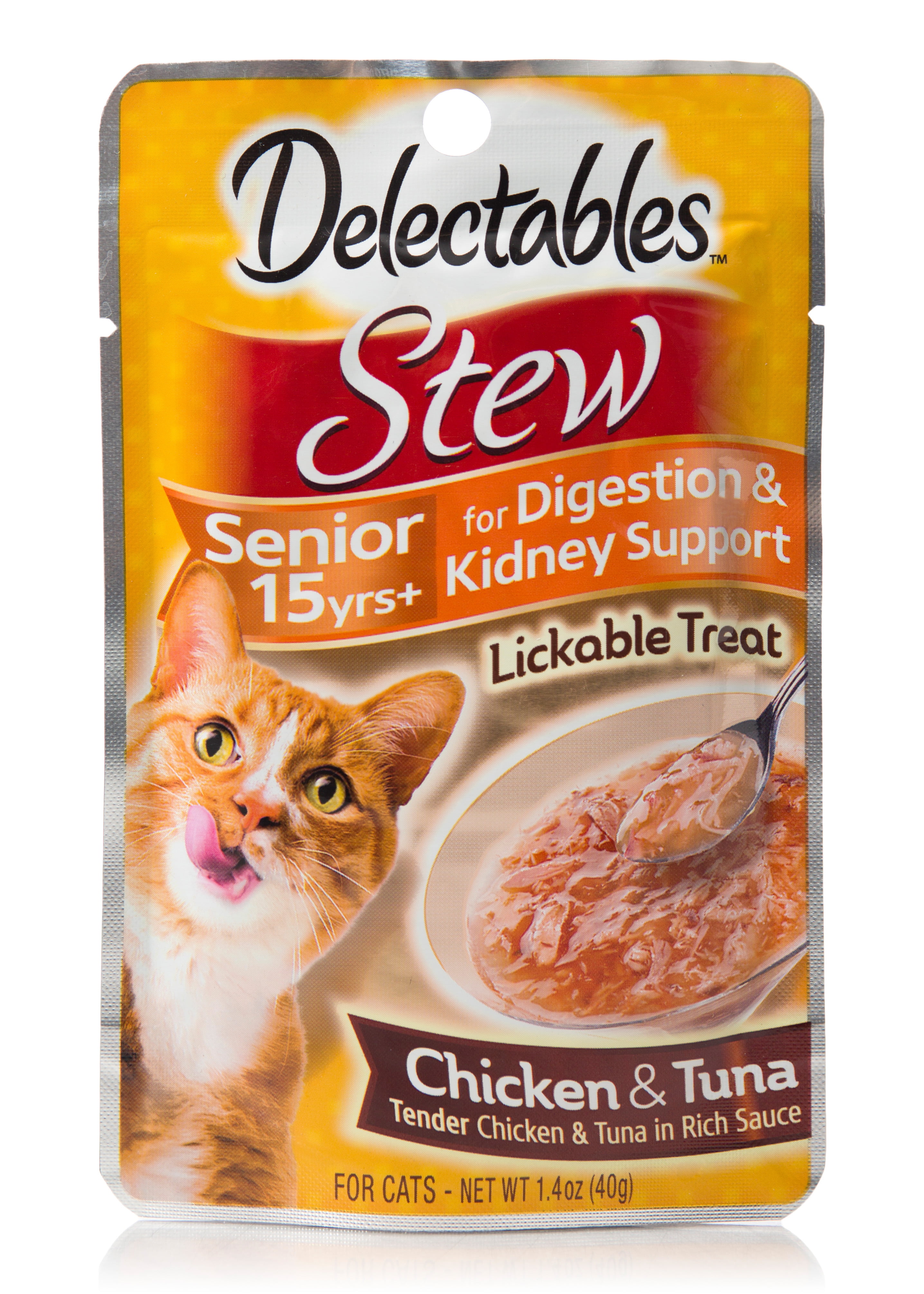 Delectables Lickable Treat Stew Senior 15 yrs+ Chicken & Tuna, 1.4oz