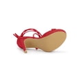 thumbnail image 5 of BLISSFUL STEP Women's Sandals Stiletto Heels Platform Heels Lace up Sandals Red 10, 5 of 8