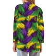 thumbnail image 4 of FAHXNVB Womens Mardi Gras Button Down T-Shirts Graphic Print Long Sleeve Collared Blouses Loose Fit Holiday Festival Fashion Shirts, 4 of 8