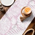 thumbnail image 3 of Table Runners 70 Inches Long Dress Scarves, Palm Tree Monstera Farmhouse Coffee/Dining/Kitchen Table Decor, Holiday Table Runner, Lavender White Leaf Boho Botanical Tropical 13x70 Inch, 3 of 9