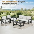 thumbnail image 4 of SERWALL Outdoor Patio Coffee Table, 37.8" x 22.8" HDPE Weatherproof, Grey, 4 of 11