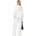 thumbnail image 3 of Women's 2 Piece Polka Dot Loungewear Set Oversized Long Sleeve Hoodie Drawstring Wide Leg Sweatpants Casual Outfits with Pockets, 5XL, 3 of 3