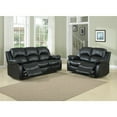 thumbnail image 2 of Lexicon Cranley Traditional Faux Leather Double Reclining Sofa in Black, 2 of 4