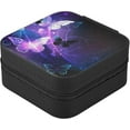 thumbnail image 3 of GZHJMY Purple Butterfly Small Jewelry Box, Portable Leather Travel Jewelry Storage Case for Rings Earrings Necklace Bracelets, 3 of 7