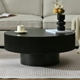 thumbnail image 3 of Kevinplus 31.5 inch Round Coffee Table with Sturdy Base, Modern Drum End Table for Living Room, Black, 3 of 10
