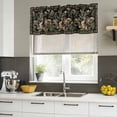 thumbnail image 4 of Black Spring Floral Curtain Valances for Windows, Kitchen Valance Window Treatments Panel 2 Pack, Elegant Pastoral Flowers Birds Retro Art Rod Pocket Short Curtains for Bathroom Bedroom 42 x 18 Inch, 4 of 8