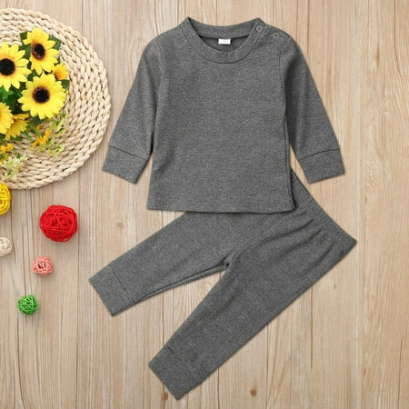 

BTJX Sets Boy Ribbed Clothes Girl Tracksuits Shirts+Pants Baby Solid Kids Toddler Girls Outfits&Set