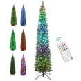 thumbnail image 1 of HOMCOM 7.5ft Christmas Tree with DIY Synchronized LEDs, Xmas Tree, Green, 1 of 10