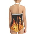 thumbnail image 5 of FOR U DESIGNS Fire Halter Swimsuit for Teens Girls 3-4 Years Old Lightweight Off Shoulder Halter Neck Bathing Suit Cool One Piece Swimwear of Beach Pool Party, 5 of 6