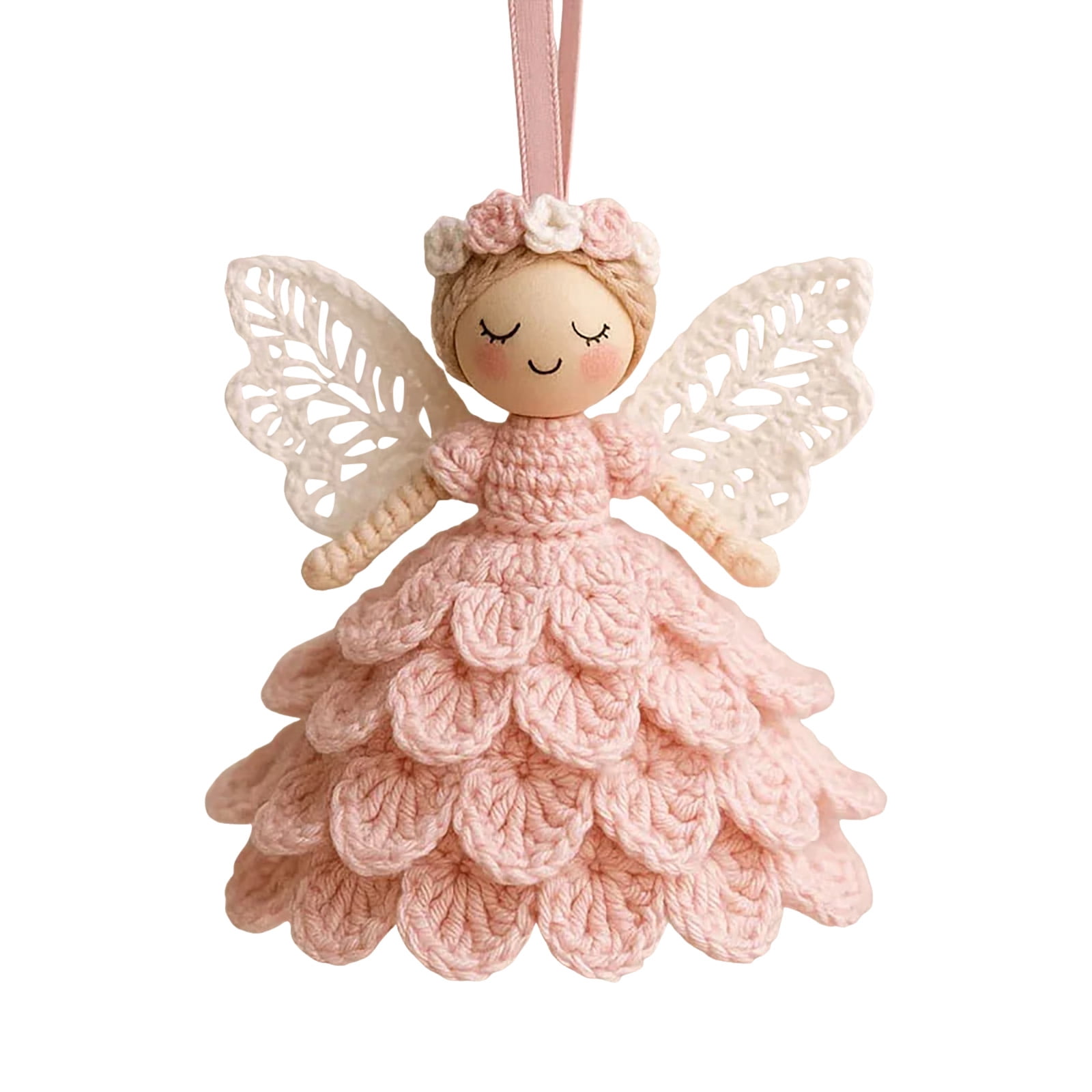 YWIYIUD 4inch DIY Crochet Ornament Kit, Crochet Craft Kit with Yarn for Beginners, Christmas Tree Decoration Crochet Doll Hanging Ornament, Easy Beginners Craft Decor 1/2/3/4/5PCS