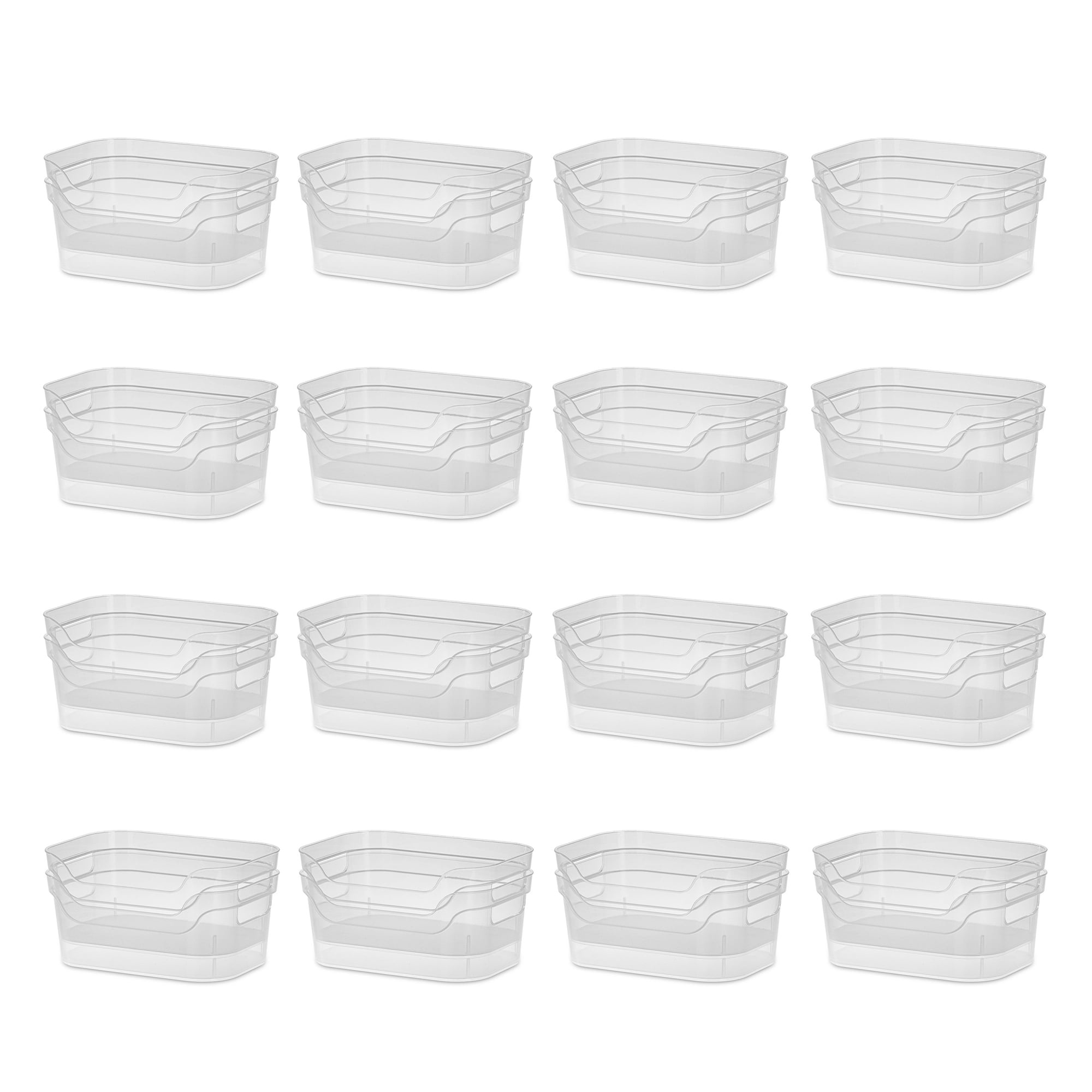 Sterilite 9.5 x 6.5 x 4 Inch Open Storage Bin with Carry Handles (32