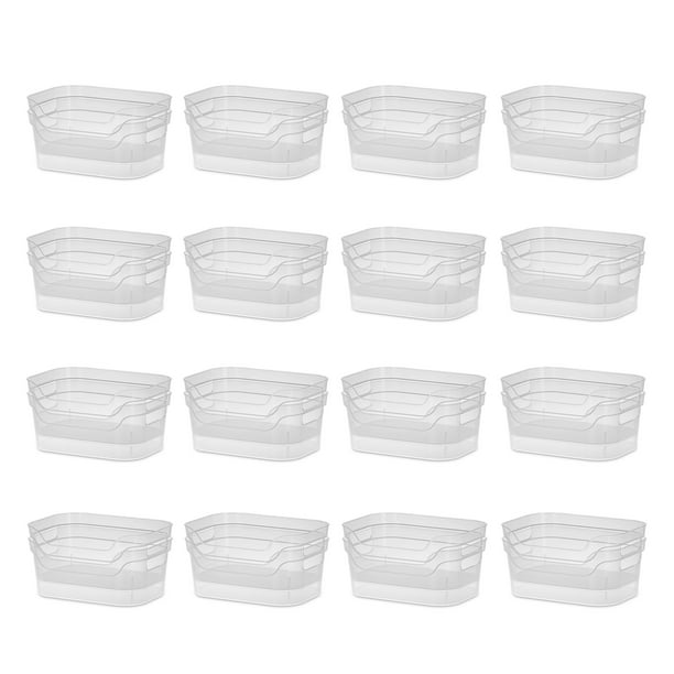 Sterilite 9.5 x 6.5 x 4 Inch Open Storage Bin with Carry Handles (32 Pack)