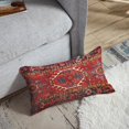 thumbnail image 2 of Throw Pillow Covers, Aztec Kilim Home Art Decor, 12 x 20 Inches Set of 2 Cushion Couch Sofa Cases, Abstract Oil Painting Pillowcases for Bedroom, Living Room, Ethnic Decorative, Red Tribal, 2 of 6