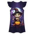 thumbnail image 5 of WhouRiu Girls Halloween Graphic Dresses Kids Cute Flutter Sleeve Nightgown 3-10 Years, 5 of 5