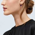 thumbnail image 4 of Women's Welry Amethyst Drop Earrings with Diamonds in 14kt Yellow Gold, 4 of 6