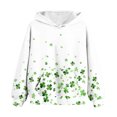 thumbnail image 1 of Chandail à Capuche pour Garçons de la Saint-Patrick, Manches Longues, Col Rond Imprimé avec Poche avant, Vert, Taille 100 cm, Quatre Saisons, 1 of 9