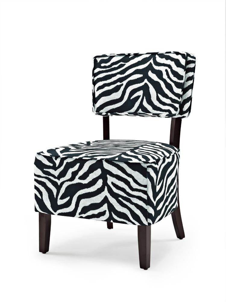 Zoey Accent Chair in Black and White - Walmart.com