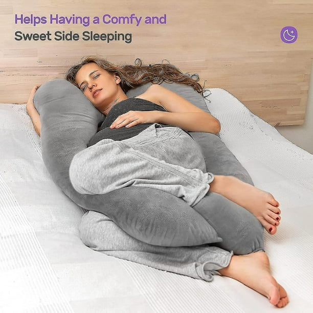 Almohada de embarazo para dormir almohada de cuerpo completo en forma de U almohadas de embarazo soporte de almohada de maternidad para la espalda Walmart en linea
