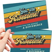50 Large 4x6 You Are Awesome Postcards - Kudos Appreciation Thank You Note Cards for Medical Worker, Nurse, Doctor, Healthcare, Volunteer, Employee - Recognition and Thanks for Making a Diff