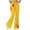 Yellow, variant on Women's Flare Yoga Pants Stretch Elastic Waist Floral Printed Long Palazzo Lounge Bell Bottoms Daily Trousers