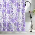 thumbnail image 2 of Watercolor Flower Fabric Shower Curtain Purple Floral Plant Washable Shower Curtains for Bathroom, Waterproof Bath Curtain with Hooks Home Decor 36x72in, 2 of 8