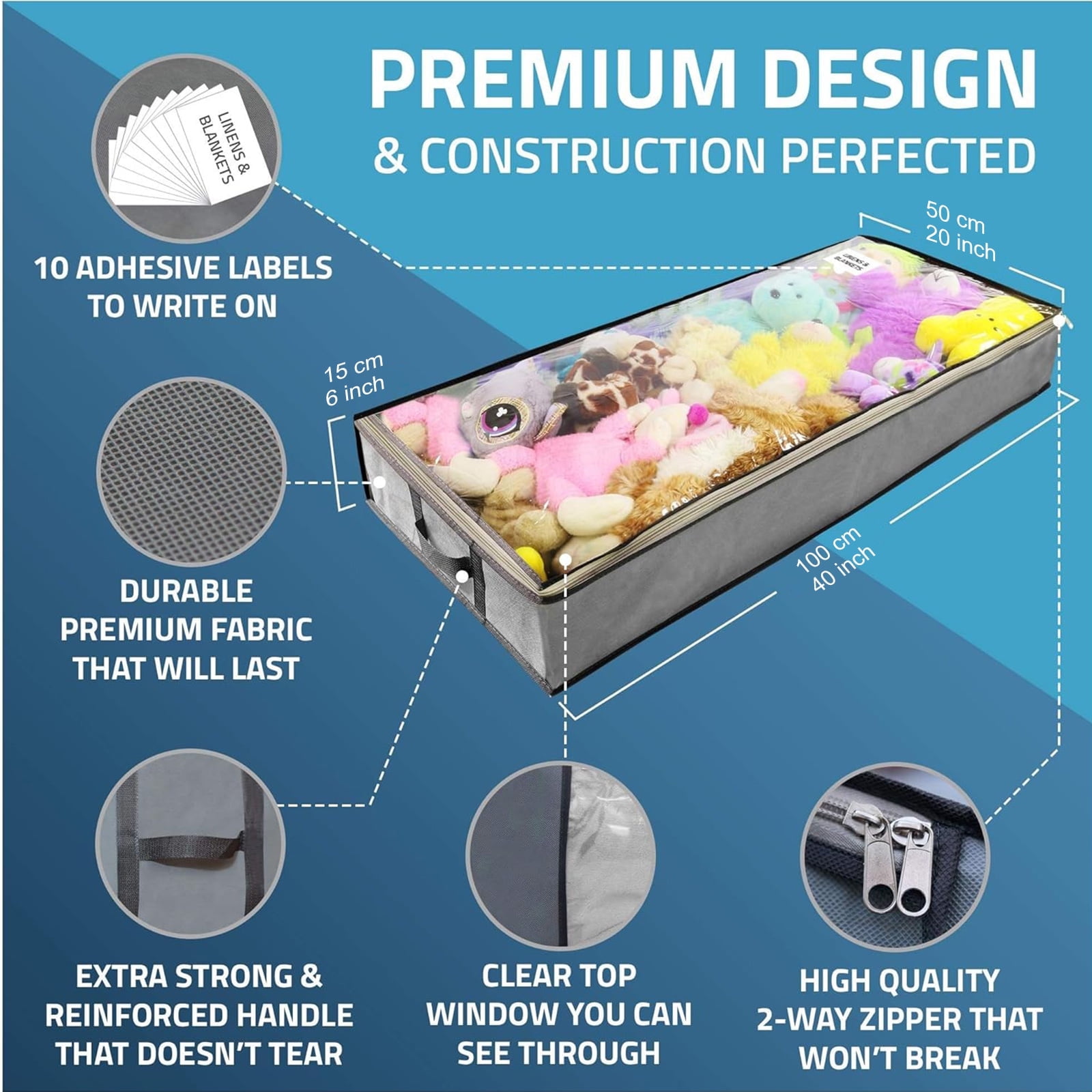 3 Large Smartcube Underbed Storage Bag Wardrobe Organizer Storage Box Bed Box Storage Blanket Toys Quilt Storage Bags