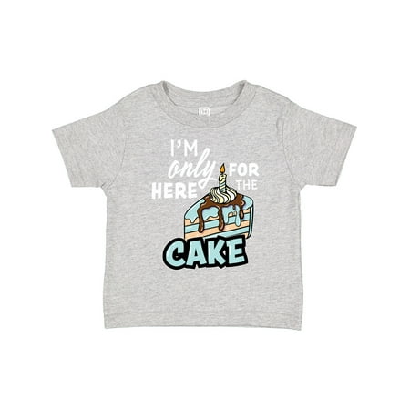 

Inktastic Im Only Here for the Cake with Cake Slice Illustration Gift Toddler Boy Girl T-Shirt