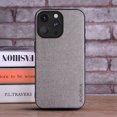 thumbnail image 1 of Case For iPhone 15 16 14 13 12 11 Pro Max Mini Coque Luxury Textile Leather Phone Cover Funda for iphone 16 pro max case capa Light Gray for iPhone 15 Plus, 1 of 6