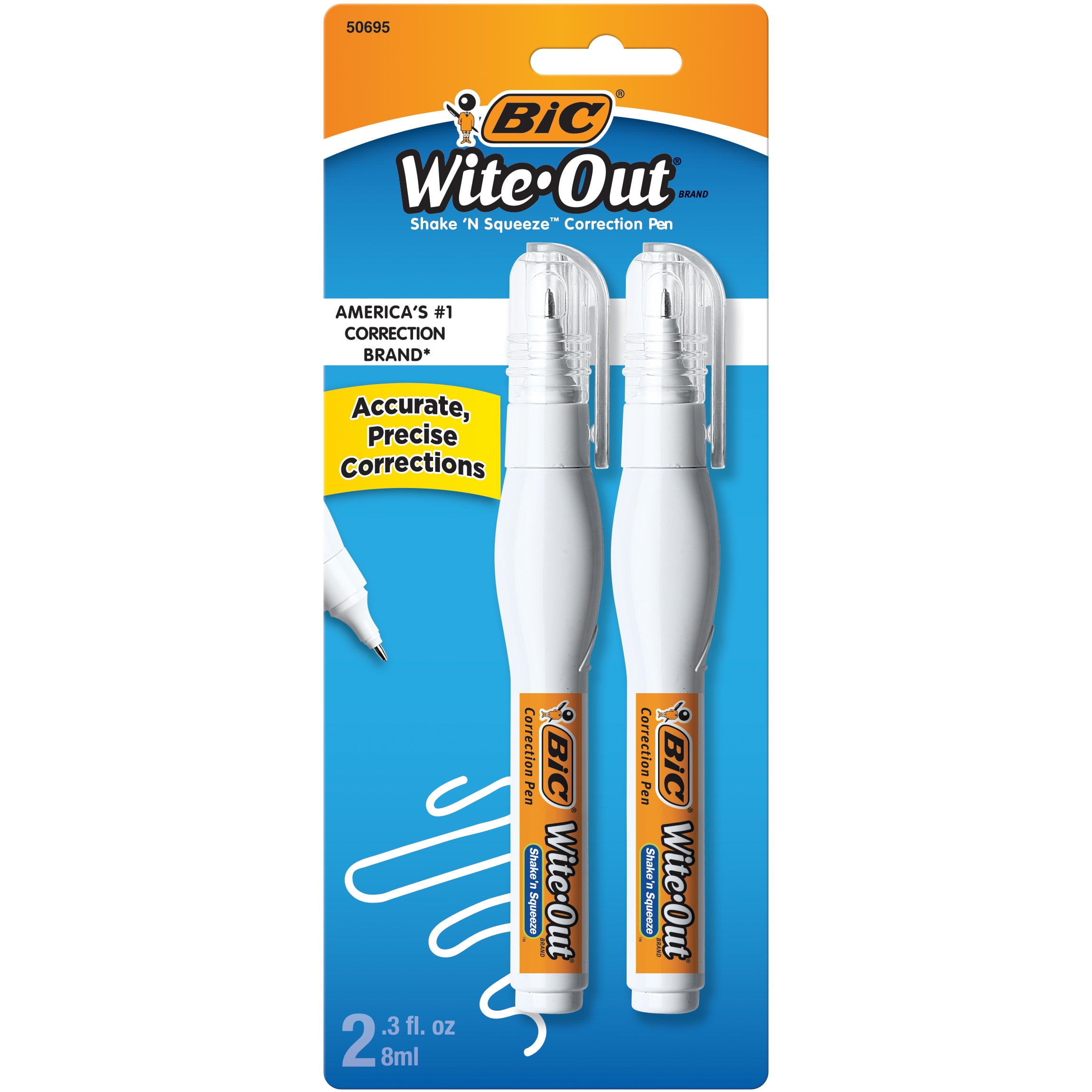 BIC Wite-Out Shake 'n Squeeze Correction Fluid Pen, 2 Count