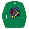thumbnail image 2 of Wild Bobby, Colorful Sneakers Chucks Streetwear Mens Long Sleeve Shirt, Kelly, X-Large, 2 of 3