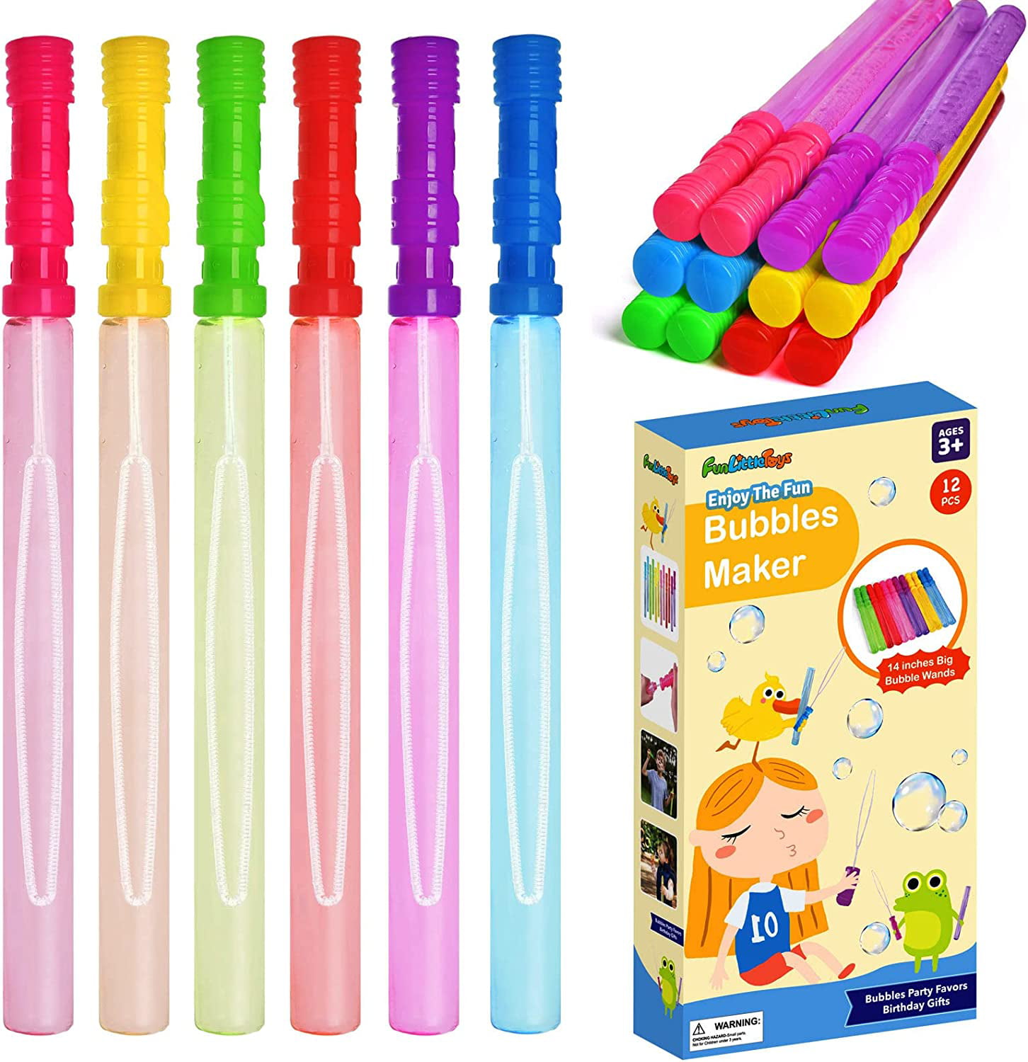 1 Pack PMS Bubble Family Wand With Screw Top Figures Garden Fun Kids Game Red 