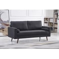 thumbnail image 2 of Dark Gray Stationary Fabric Tufted Seat Sofa with Arm Pillows, 2 of 2