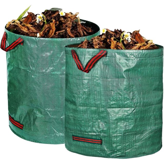Waterproof & Tear-Proof Garden Waste Bags, 272 L, Foldable & Reusable for Leaf, Weed, Branch, Bramble Collection