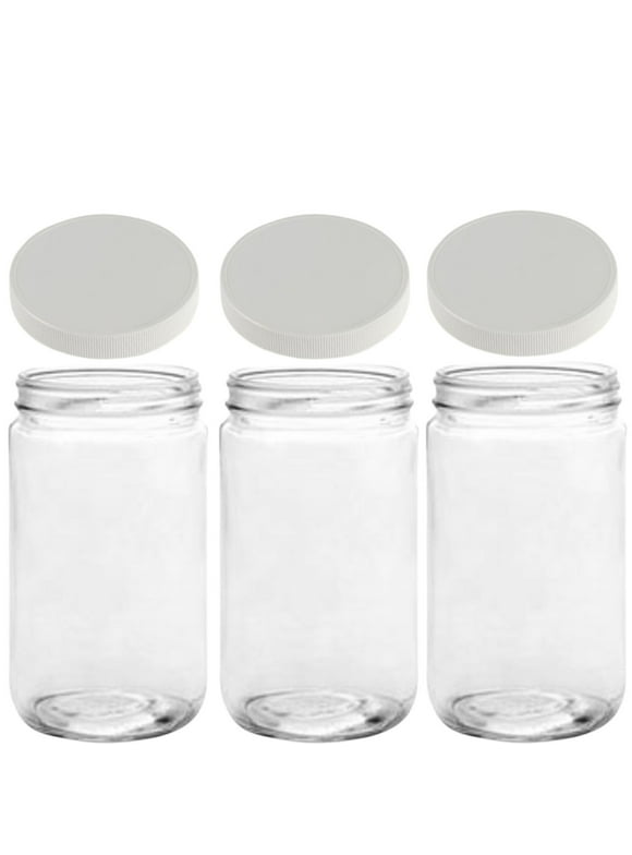 Jarming Collections Extra Wide Mouth Glass Quart Jars with Lids - 32 oz Jars with Lids - Made in the USA (3 pack)
