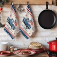 thumbnail image 6 of Independence Day Kitchen Towels Set of 1, Blue Truck Firework Star Blue Red Flag Absorbent Dish Towels for Kitchen, Microfiber Hand Towel, Quick Drying Tea Towel for Cleaning Decorative Dishcloths, 6 of 7
