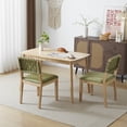 thumbnail image 4 of Ktaxon 2 PCS Dining Chairs, Farmhouse Padded Chairs, Rattan Upholstered Seating for 2, Solid Rubber Wood, Natural Green, 4 of 8